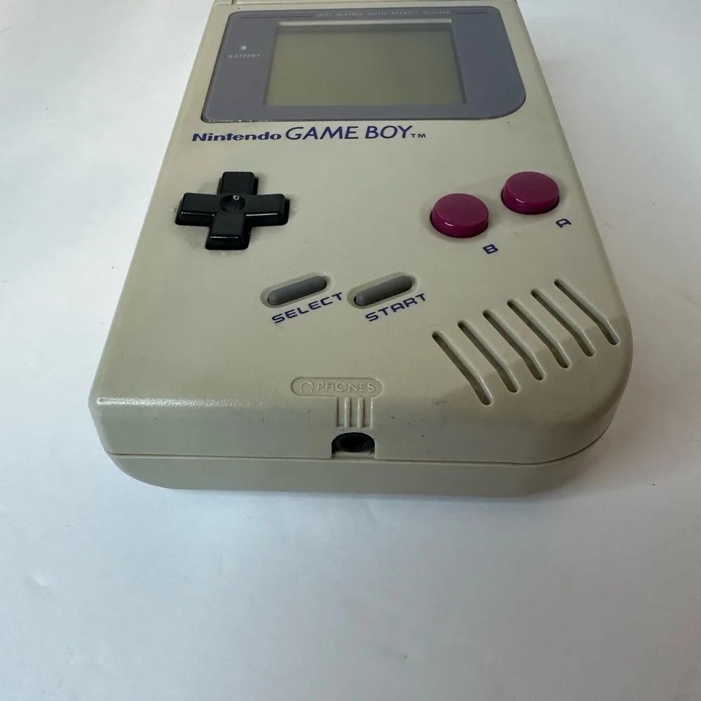 Vintage Nintendo Game Boy Portable Console in Gray with Super Mario Land